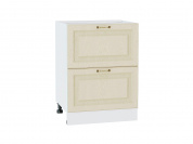 Шкаф нижний с 2-мя ящиками Ницца 816*600*478 Дуб крем / Белый