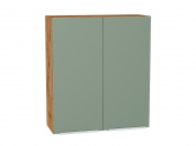 Шкаф верхний с 2-мя дверцами Фьюжн 920*800*320 Silky Mint / Дуб Вотан