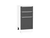 Шкаф нижний с 3-мя ящиками Фьюжн 816*400*480 Stormy Silk / Белый