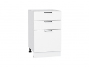 Шкаф нижний с 3-мя ящиками Флэт 816*500*478 White In 2S / Белый