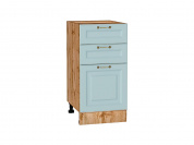 Шкаф нижний с 3-мя ящиками Ницца 816*400*478 Голубой / Дуб Вотан