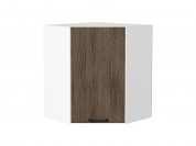 Шкаф верхний угловой Флэт 716*600*600 Brown Casella Oak 2S / Белый
