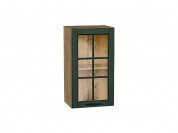 Шкаф верхний с 1-ой остекленной дверцей Дублин 716*400*318 Special Green / Дуб Вотан