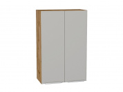 Шкаф верхний с 2-мя дверцами Фьюжн 920*600*320 Silky Light Grey / Дуб Вотан