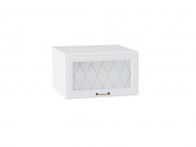 Шкаф верхний горизонтальный остекленный глубокий Ницца 358*600*574 Белый / Белый