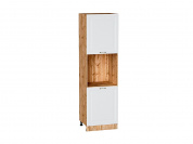 Шкаф пенал с 2-мя дверцами под технику Ницца 2132*600*574 Белый / Дуб Вотан