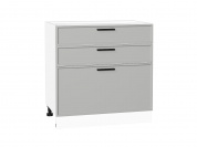 Шкаф нижний с 3-мя ящиками Фрейм 816*800*484 Grey Silk / Белый