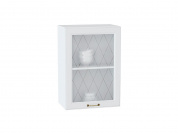 Шкаф верхний с 1-ой остекленной дверцей Ницца 716*500*318 Белый / Белый