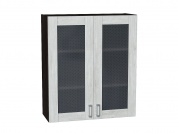 Шкаф верхний с 2-мя остекленными дверцами Лофт 920*800*320 Nordic Oak / Graphite