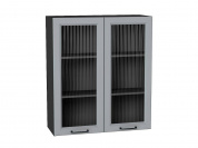 Шкаф верхний с 2-мя остекленными дверцами Ницца 920*800*318 Magnum / Graphite