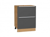 Шкаф нижний с 2-мя ящиками Фьюжн 816*600*480 Stormy Silk / Дуб Вотан