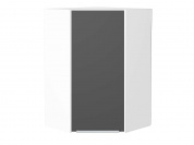 Шкаф верхний угловой Фьюжн 920*600*600 Stormy Silk / Белый