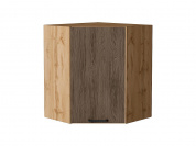 Шкаф верхний угловой Флэт 716*600*600 Brown Casella Oak 2S / Дуб Вотан