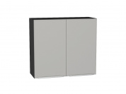 Шкаф верхний с 2-мя дверцами Фьюжн 716*800*320 Silky Light Grey / Graphite