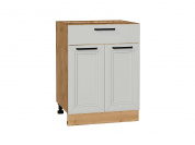 Шкаф нижний с 2-мя дверцами и ящиком Нео 816*600*480 Grey Silk / Дуб Вотан