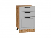Шкаф нижний с 3-мя ящиками Глетчер 816*500*478 Гейнсборо Силк / Дуб Вотан