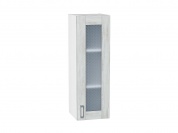 Шкаф верхний с 1-ой остекленной дверцей Лофт 920*300*320 Nordic Oak / Белый