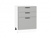 Шкаф нижний с 3-мя ящиками Фрейм 816*600*484 Grey Silk / Белый