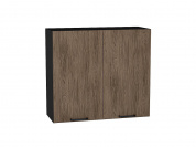 Шкаф верхний с 2-мя дверцами Флэт 716*800*318 Brown Casella Oak 2S / Graphite