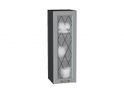 Шкаф верхний с 1-ой остекленной дверцей Ницца 920*300*318 Графит / Graphite