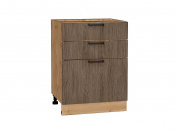 Шкаф нижний с 3-мя ящиками Флэт 816*600*478 Brown Casella Oak 2S / Дуб Вотан