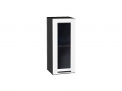 Шкаф верхний с 1-ой остекленной дверцей Глетчер 716*300*318 Айленд Силк / Graphite