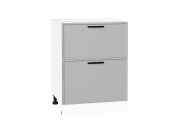 Шкаф нижний с 2-мя ящиками Фрейм 816*600*484 Grey Silk / Белый