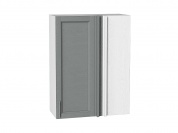 Шкаф верхний прямой угловой Сканди 920*690*345 Grey Softwood / Белый