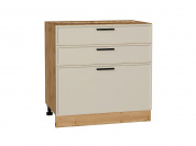 Шкаф нижний с 3-мя ящиками Фрейм 816*800*484 Cream Silk / Дуб Вотан