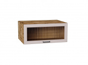 Шкаф верхний горизонтальный остекленный глубокий Барселона 358*800*578 Кашемир / Дуб Вотан