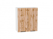 Шкаф верхний с 2-мя дверцами Флэт 716*600*318 Wotan Oak 2S / Белый