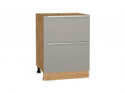 Шкаф нижний с 2-мя ящиками Фьюжн 816*600*480 Silky Grey / Дуб Вотан