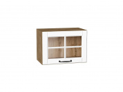 Шкаф верхний горизонтальный остекленный Дублин 358*500*318 Special White / Дуб Вотан