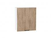 Шкаф верхний с 1-ой дверцей Флэт 716*600*318 Natural Casella Oak 2S / Белый