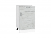 Шкаф нижний с 1-ой дверцей и ящиком Лофт 816*500*480 Nordic Oak / Белый
