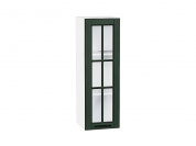 Шкаф верхний с 1-ой остекленной дверцей Дублин 920*300*318 Special Green / Белый