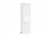 Шкаф пенал с 2-мя дверцами под технику Квадро 2132*600*577 Белый / Белый