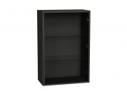 Шкаф верхний с 1-ой остекленной дверцей (полки стекло) 920*600*322 Черный / Graphite