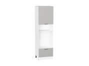 Шкаф пенал с 1-ой дверцей и ящиком под технику Флэт 2132*600*574 Light Grey In 2S / Белый