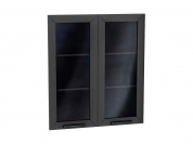 Комплект фасадов Глетчер со стеклом для каркаса Ф-55Н В809 916*792*16 Маренго Силк