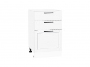 Шкаф нижний с 3-мя ящиками Сканди 816*500*480 White Silkwood / Белый