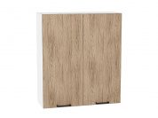 Шкаф верхний с 2-мя дверцами Флэт 920*800*318 Natural Casella Oak 2S / Белый