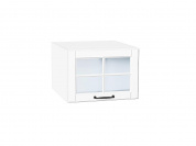 Шкаф верхний горизонтальный остекленный глубокий Дублин 358*500*574 Special White / Белый