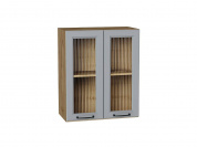 Шкаф верхний с 2-мя остекленными дверцами Ницца 716*600*318 Magnum / Дуб Вотан