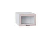 Шкаф верхний горизонтальный остекленный глубокий Барселона 358*500*578 Кашемир / Белый