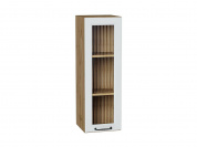 Шкаф верхний с 1-ой остекленной дверцей Ницца 920*300*318 Blanco / Дуб Вотан