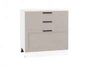 Шкаф нижний с 3-мя ящиками Нео 816*800*480 Clay Silk / Белый