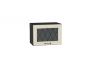 Шкаф верхний горизонтальный остекленный Ницца 358*500*318 Дуб крем / Graphite