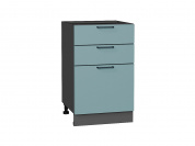 Шкаф нижний с 3-мя ящиками Флэт 816*500*478 Grey-green In 2S / Graphite