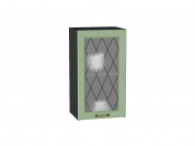 Шкаф верхний с 1-ой остекленной дверцей Ницца 716*400*318 Дуб оливковый / Graphite